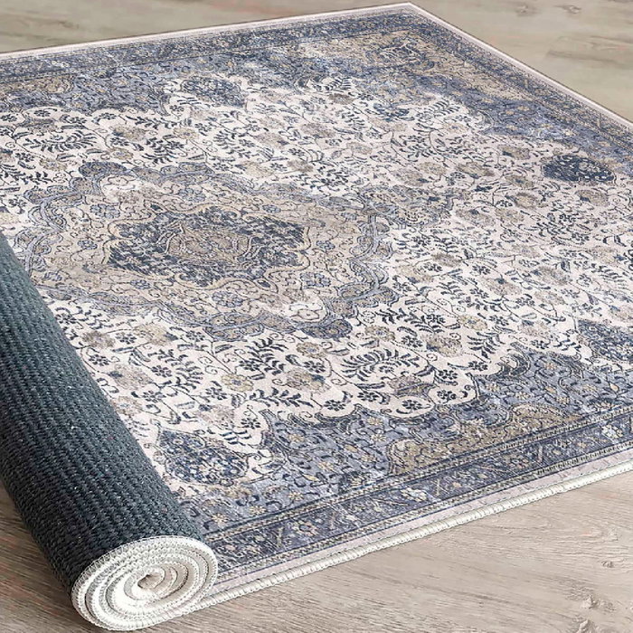 Conceptum Alfombra de Algodón 80 x 150 cm en Crema, Gris y Beige